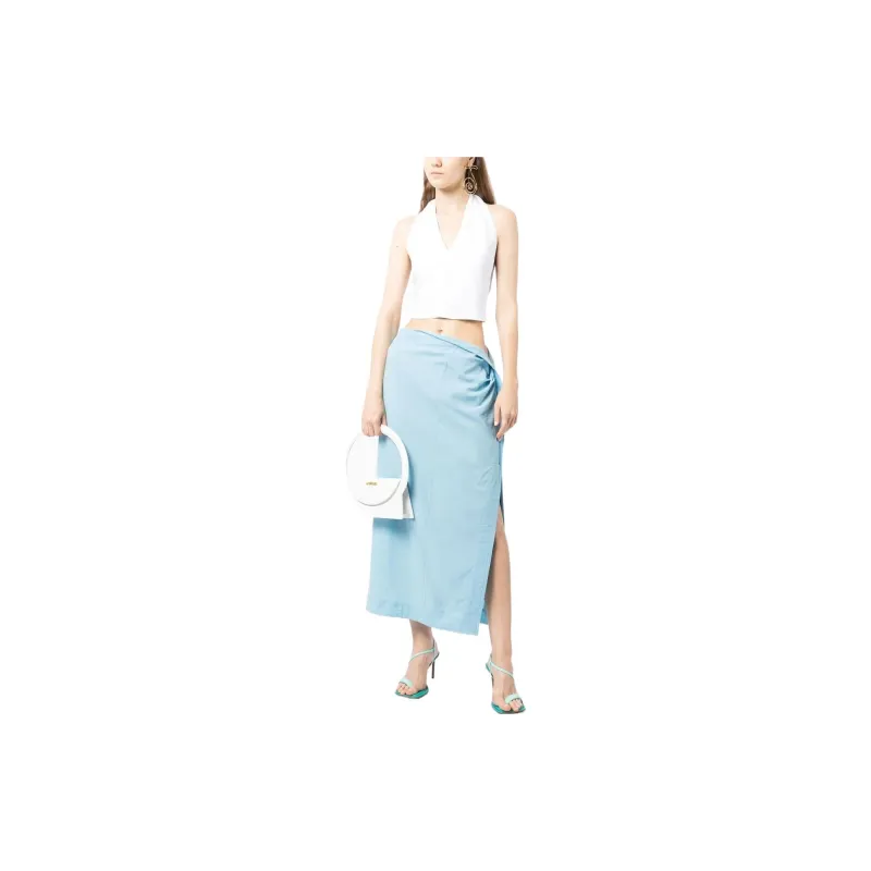 Jacquemus La Jupe Draggiu Draped Maxi Skirt-1