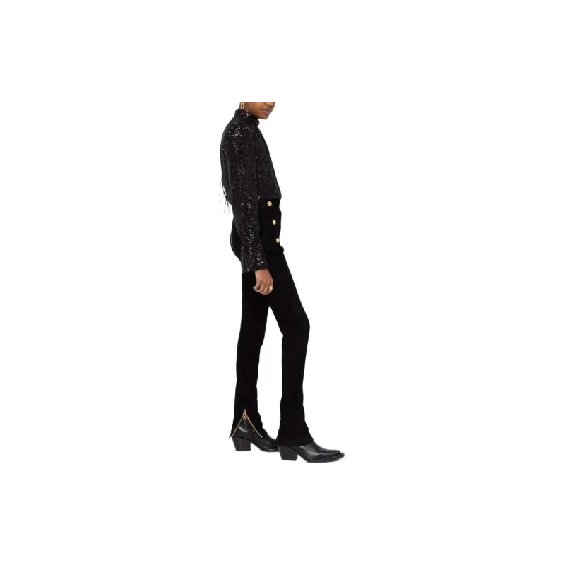BALMAIN Knitted Sweatpants Women's Black-3