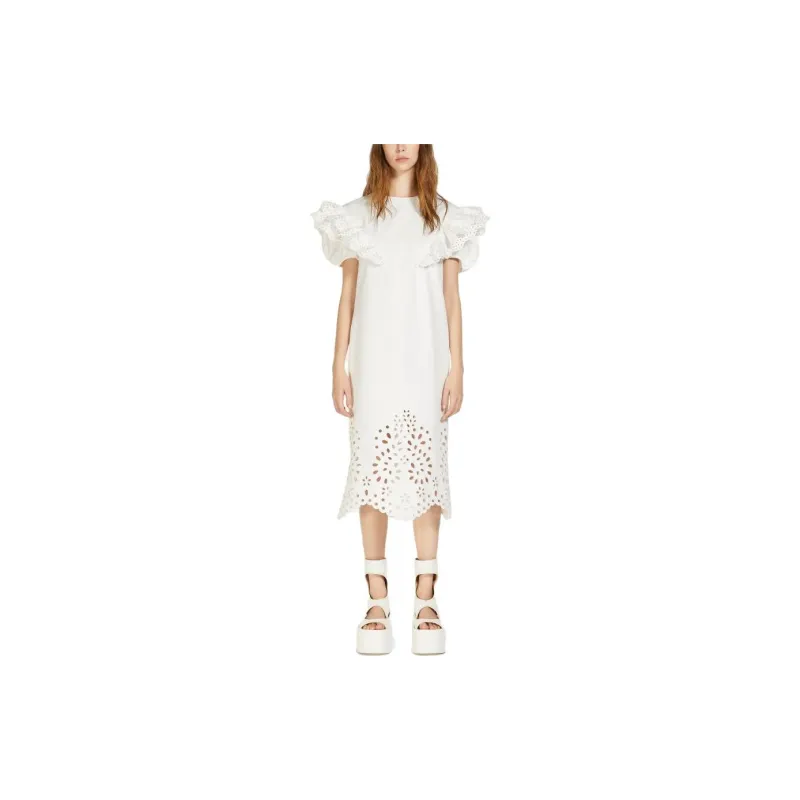SportMax Open knit Shift Midi Dress-1