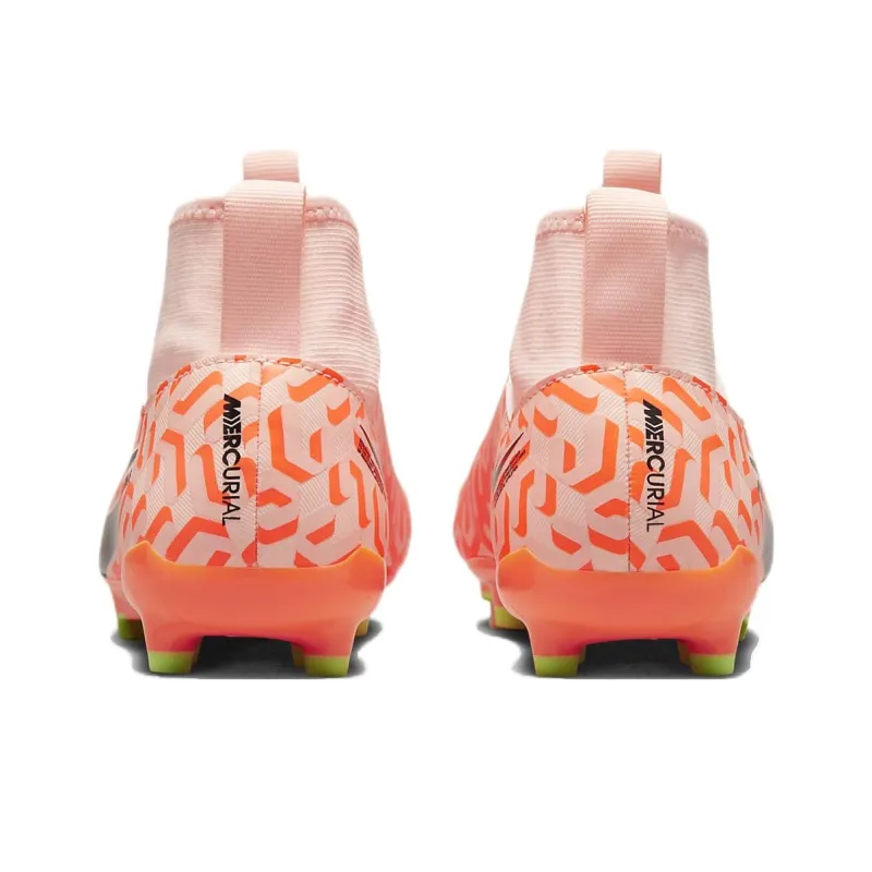 Nike Mercurial Superfly 9 Wear-Resistant Mid-Top Kids' Soccer Shoes Orange Teenagers-4