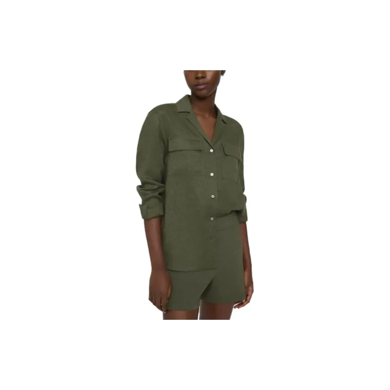 THEORY Shirts Women's Olive Green-1