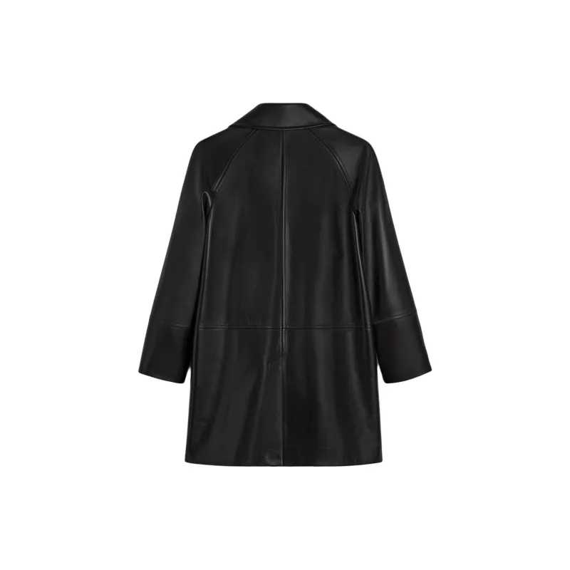 CELINE Coat With Claudine Collar In Soft Lambskin-1