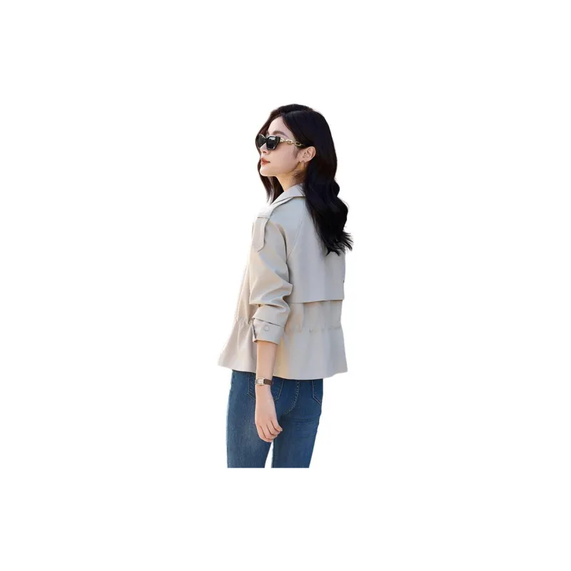 Yi Mengyuan Cropped Trench Coat Women's Vanilla Rice-6