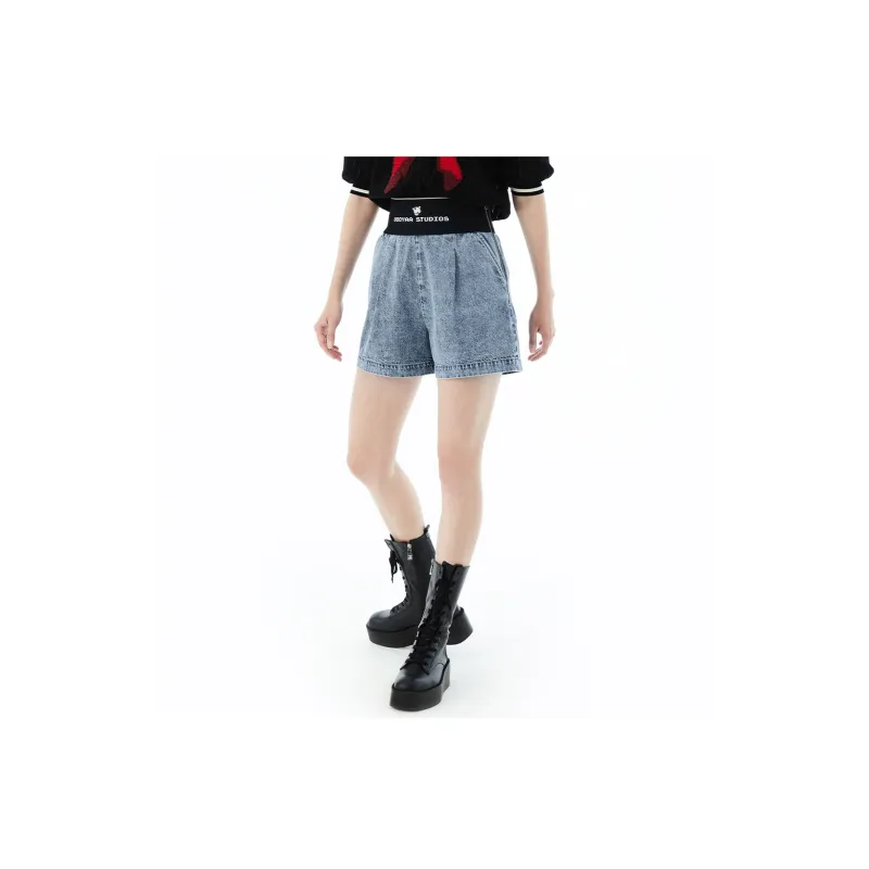 UOOYAA Denim Shorts Women's Blue-2