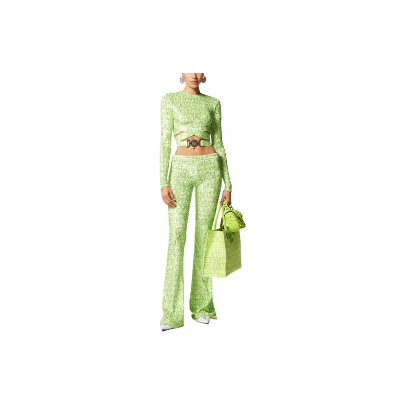 VERSACE All Over Print Blouse 'Green/White'-1
