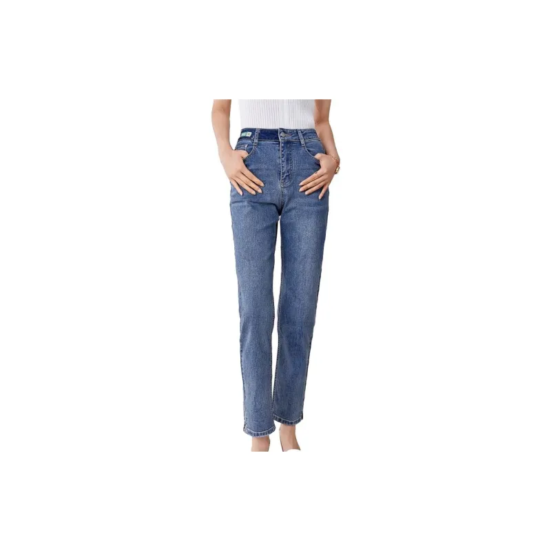 OUNIXUE Jeans Women's Blue-1