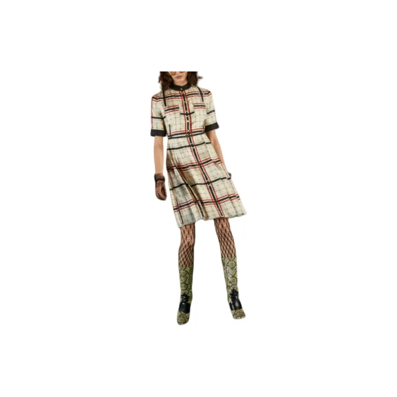 GUCCI Love Parade SS22 Short-Sleeved Dresses Women's Ivory White-1