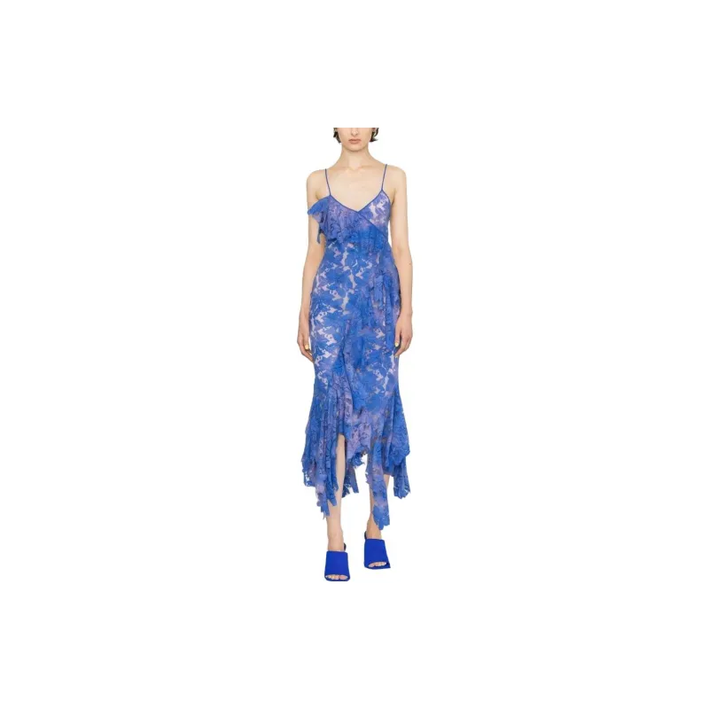 The Attico Lace Detailed Asymmetric Midi Dress-1