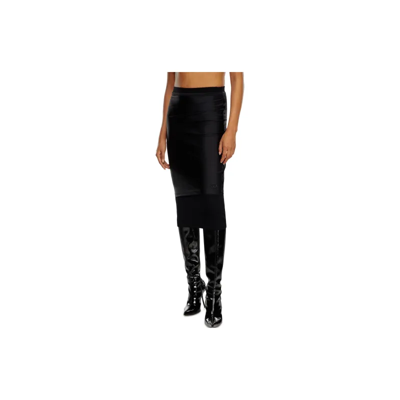 DIESEL M Rossy Stretched Midi Pencil Skirt-1