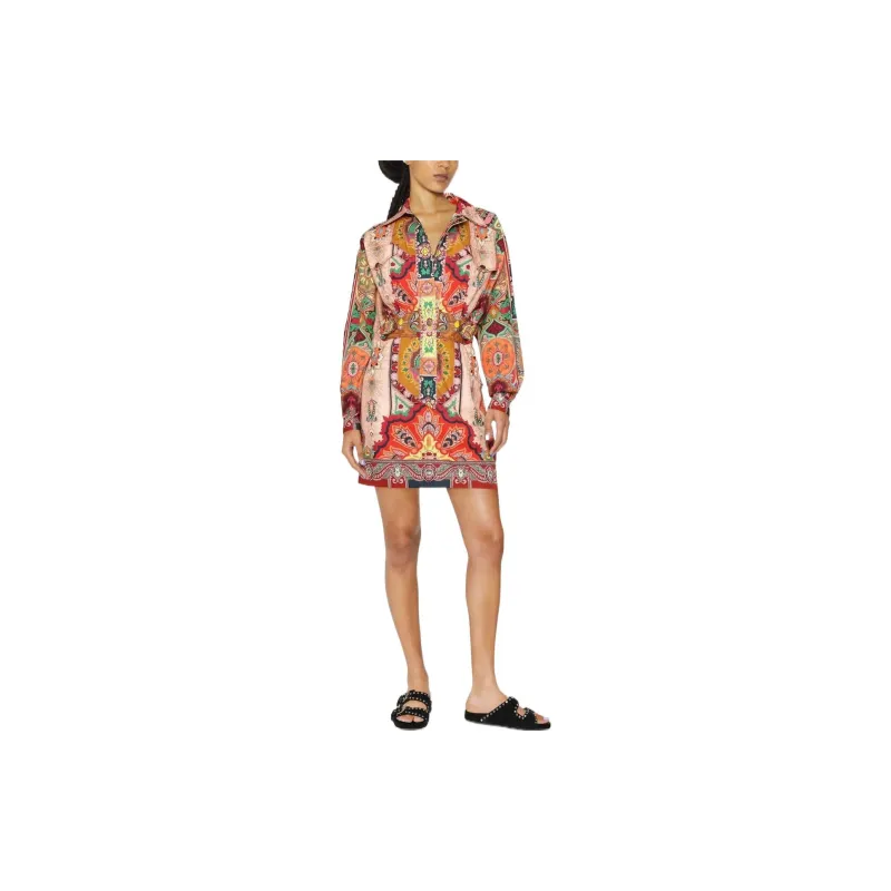 ETRO Long-Sleeved Dresses Women's Red-1