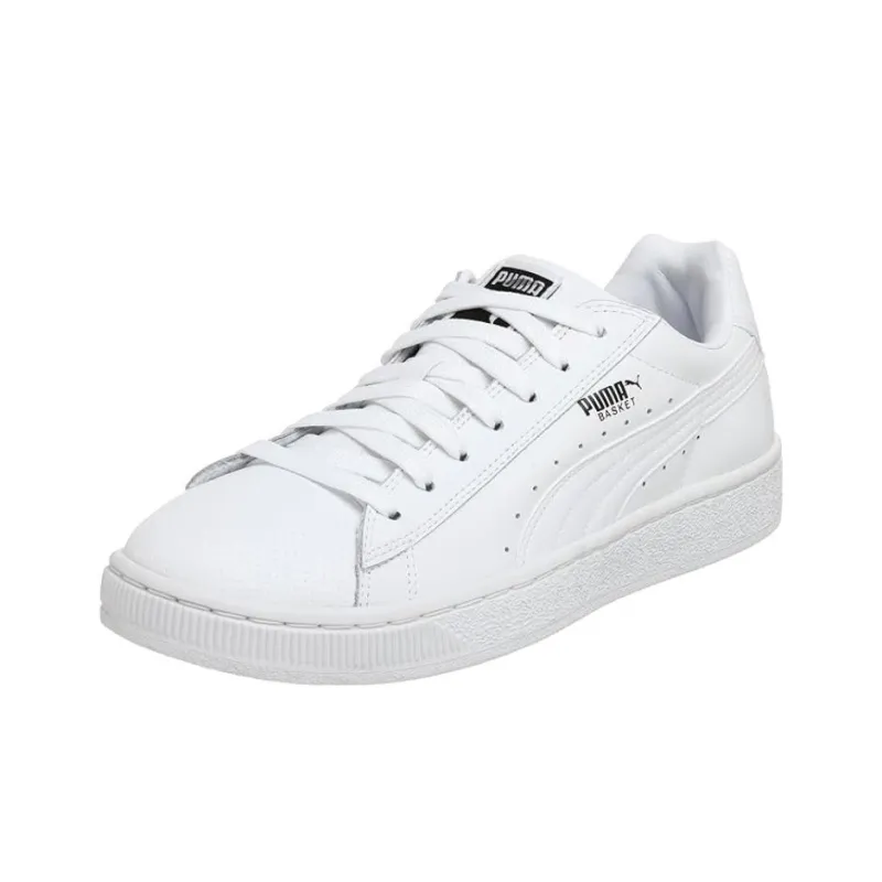 PUMA Basket Cushioning Wear Resistant Low Top Skateboard Shoes Men's White-2