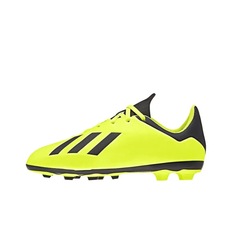 Adidas X 18.4 Low Top Kids' Soccer Shoes Yellow Black White Teenagers-0