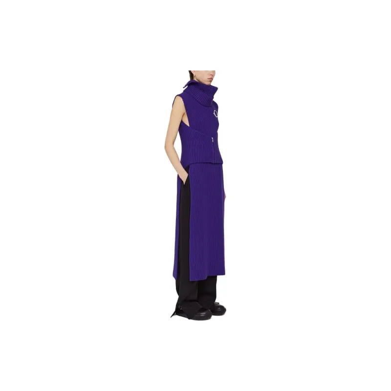 JIL SANDER Detachable Collar Sleeveless Knit Dress-3