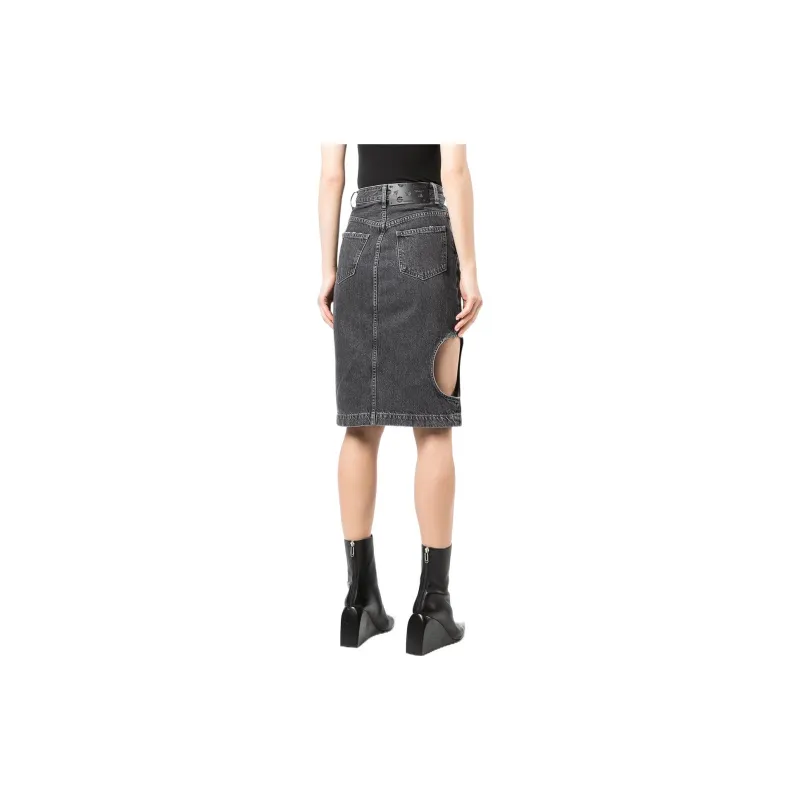 OFF WHITE Denim Short Skirts Women's Gray-2