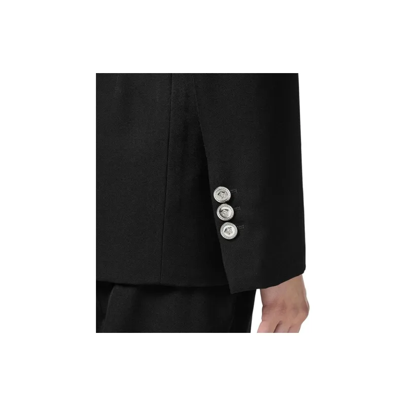 VERSACE Hourglass Double Breasted Blazer 'Black'-4