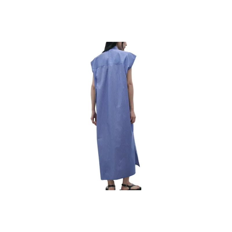 ZARA Sleeveless Dresses Women's Blue-3