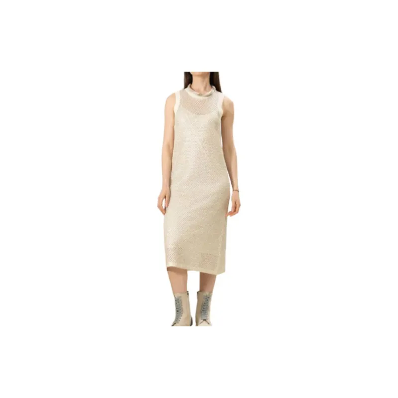 PESERICO Sleeveless Dress Women's Gold-3