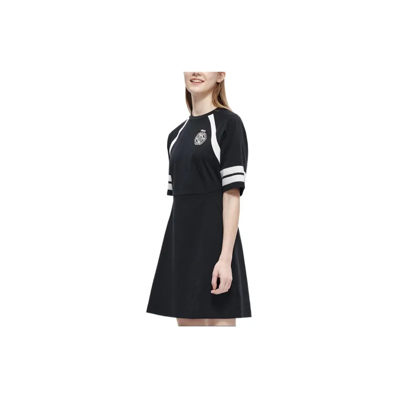 FILA FUSION Short Sleeved Dresses Women's Pitch Black-4