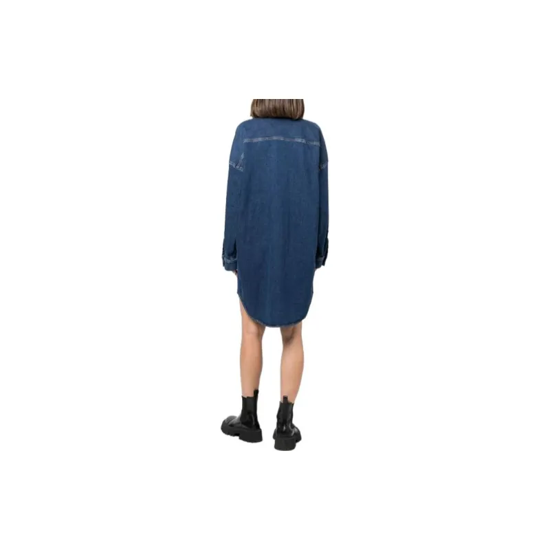 MOSCHINO Teddy patch Denim Shirt Dress-1