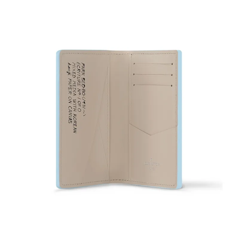 LOUIS VUITTON PARK SEO BO Collaboration Epi Cow Leather Wallet Unisex Light Blue-2
