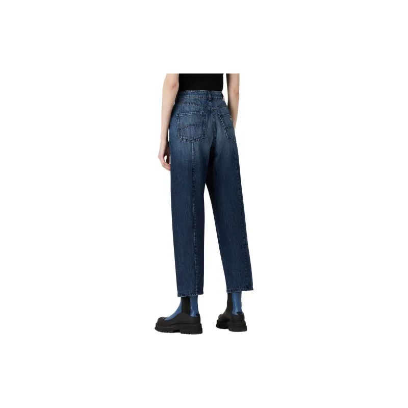 EMPORIO ARMANI Wide leg Cropped Denim Culottes-3