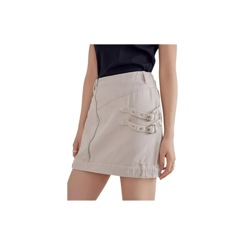 A21 Denim Short Skirts Women's Khaki-3