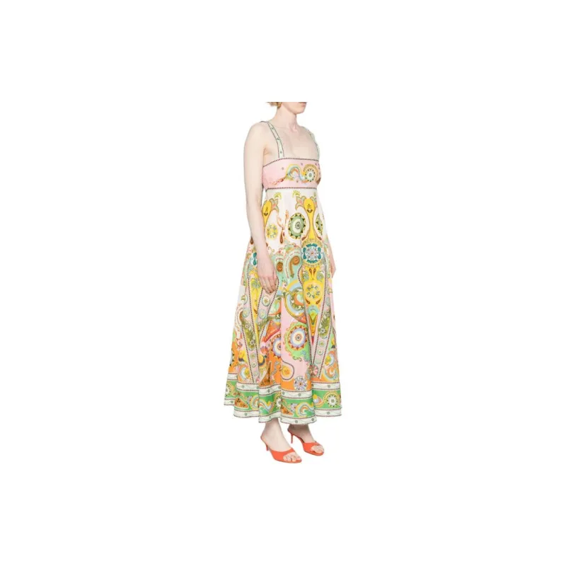 ALEMAIS Pinball Linen Midi Dress-3