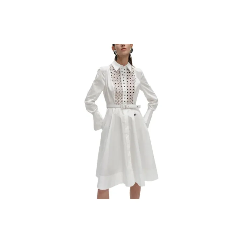 KARL LAGERFELD SS24 Long-Sleeved Dresses Women's White-2