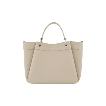 ARMANI EXCHANGEAE Polyurethane Tote Bag, Shopping Bag, Shoulder Bag, Handbag Women's Beige
