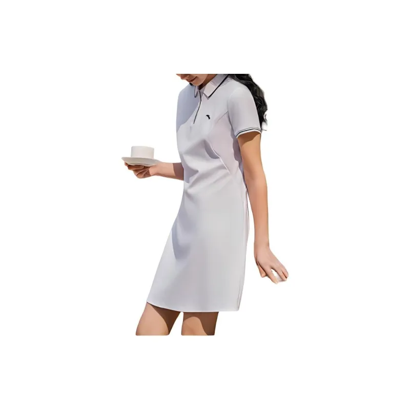 Anta Variety Training Collection Short Sleeved Dress Women's Snowflake White-1