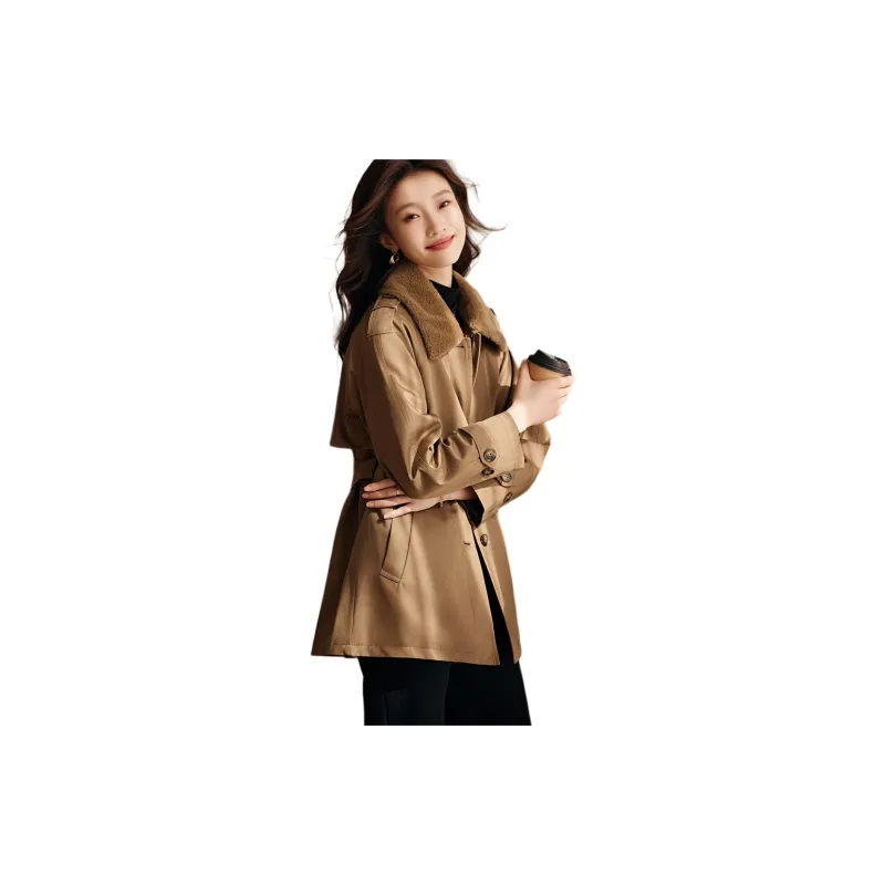 Mo Han Yi Mei Trench Coat Women's Coffee-1