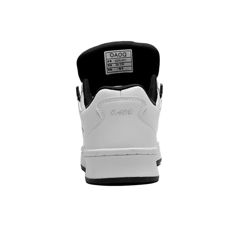 OAOQ Wear-resistant And Lightweight Low-Top Skateboard Shoes Unisex Silver Box-6
