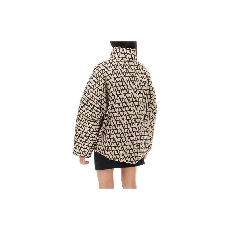 Valentino Toile Iconographe High Neck Puffer Jacket-2