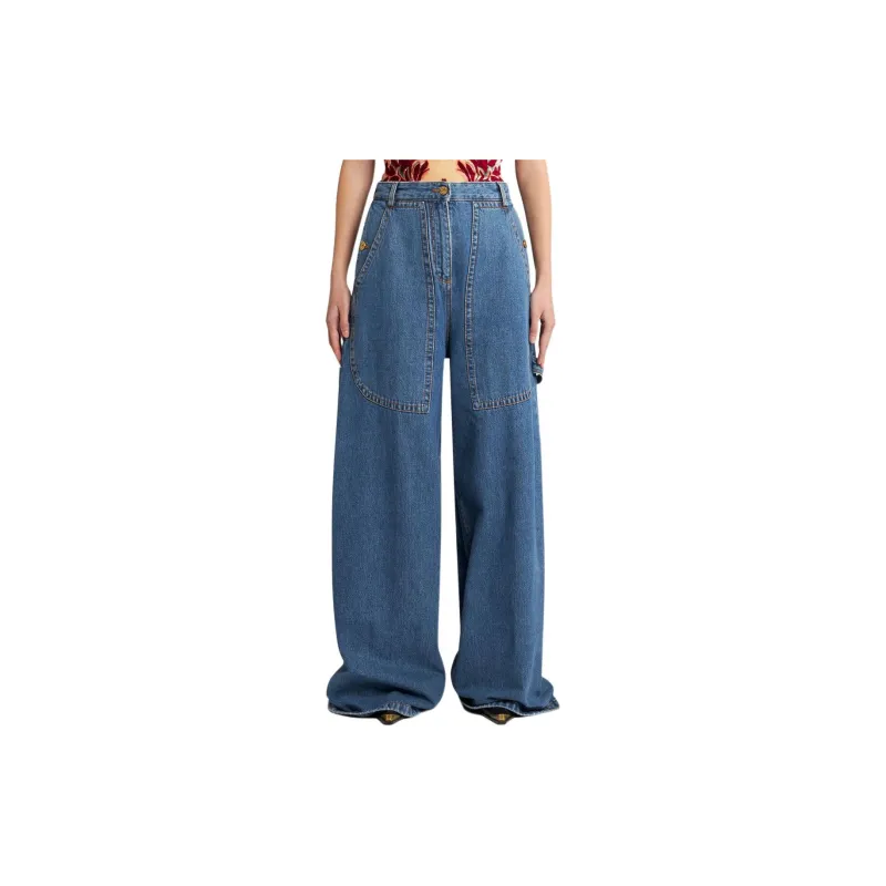 ETRO Pegaso Embroidered High Waist Wide Leg Jeans-2