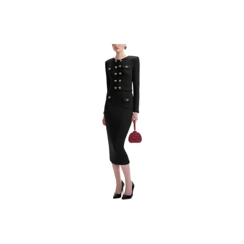 Self-portrait Casual Long Skirts Women's Classic Black-3