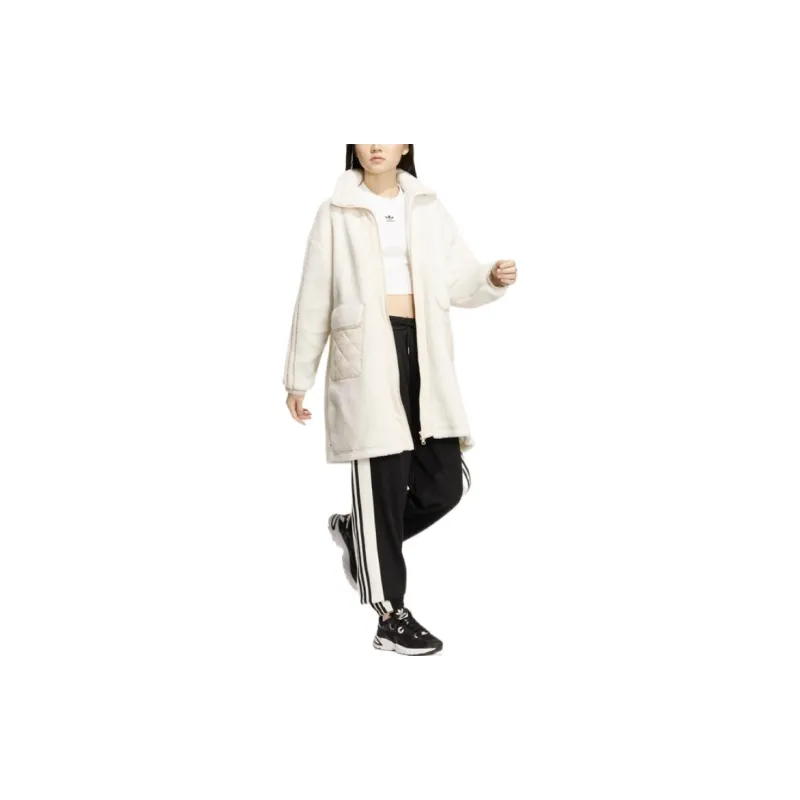 Adidas Originals Velvet feel Coat Women's White-3