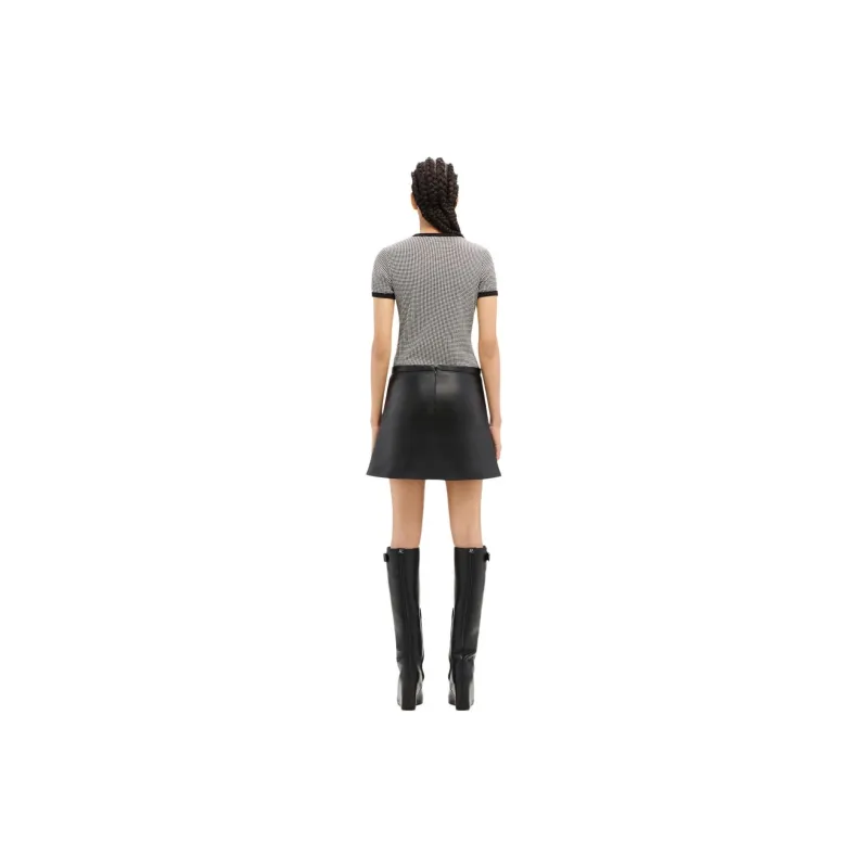 Courrèges Contrast Houndstooth T Shirt 'Houndstooth White/Black'-1