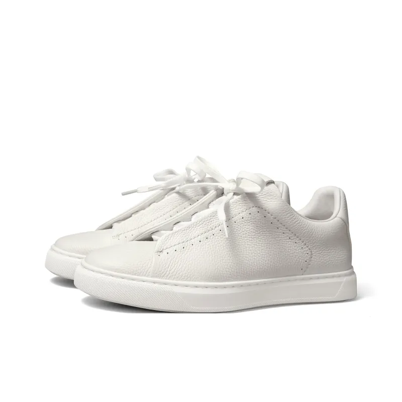 THOM WILLS Trendy Versatile Casual White Sneakers Low Top Skateboard Shoes Women's White-1