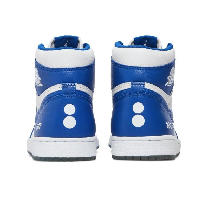 Jordan Air Jordan 1 Retro High Breathable Lightweight High-Top Vintage Basketball Shoes Unisex White Blue-3