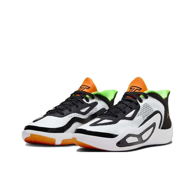 Jordan Tatum 1 Anti-Slip Wear-Resistant Low-Top Children's Basketball Shoes Black White Teenagers-2