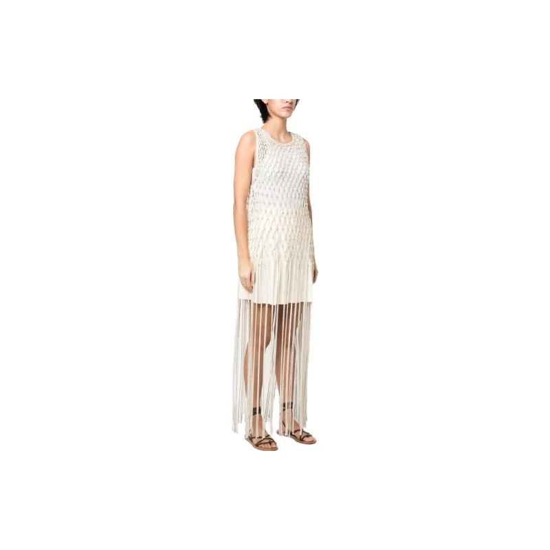 Forte Forte Sleeveless Dresses Women's White-3