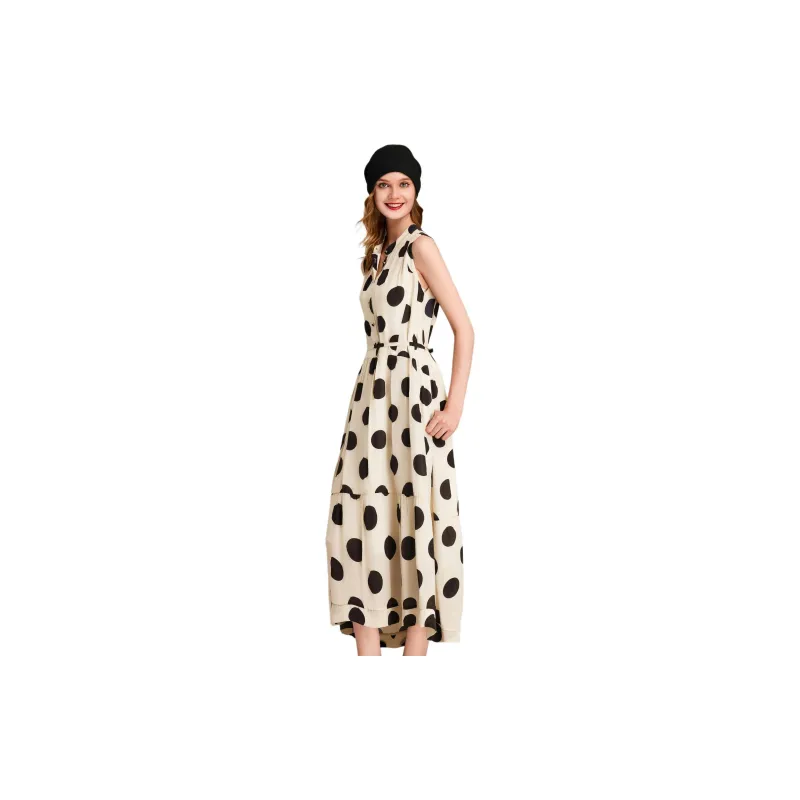 HAVVA Sleeveless Dress Women's Polka Dot-1
