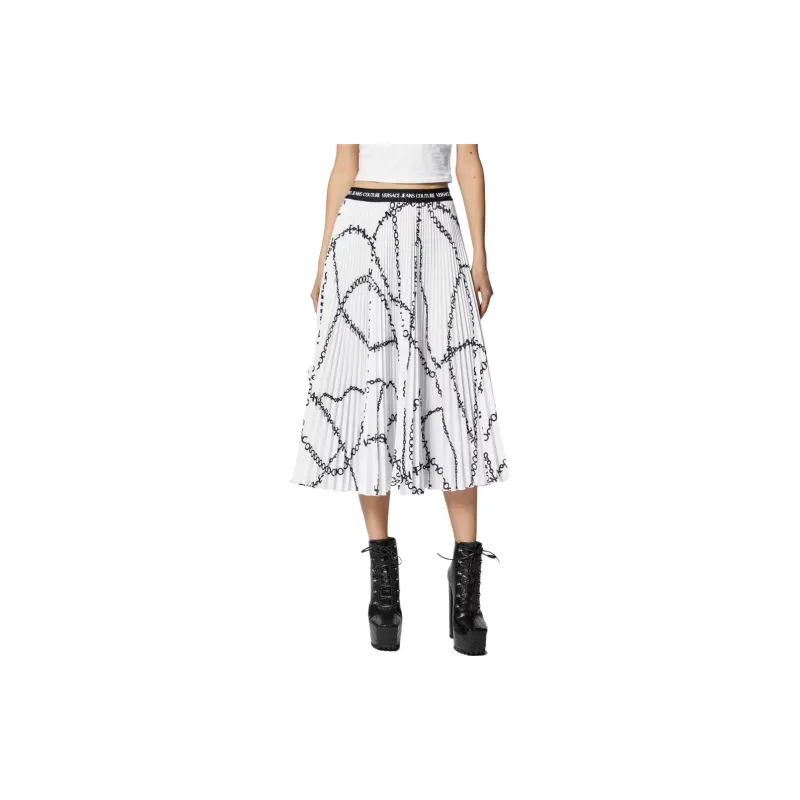 VERSACE Casual Long Skirts Women's White-2