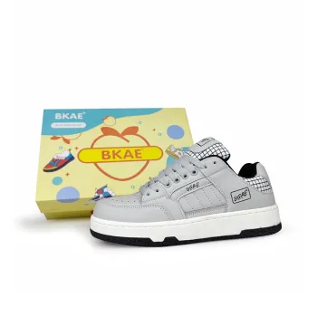 BKAE Slip Resistant Water Resistant Lightweight Low Top Skateboard Shoes Unisex Gray