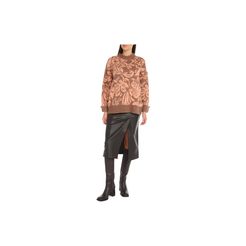 GUESS Staci Floral Sweater Sweater Women's Brown-1