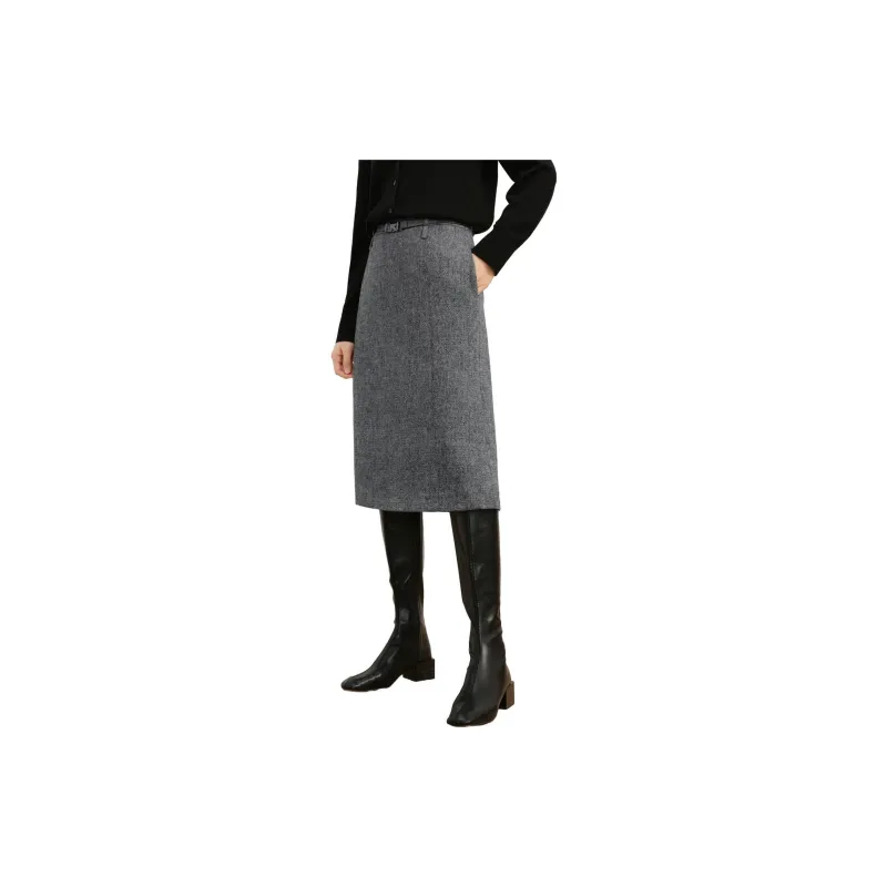 JZ Juzui Casual Long Skirts Women's Medium Gray-5