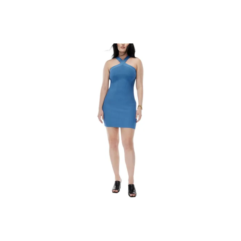 ARITZIA Babaton Sculpt Knit Criss Cross Dress Sleeveless Dress Women's Flagstone Blue/Stone Blue-2