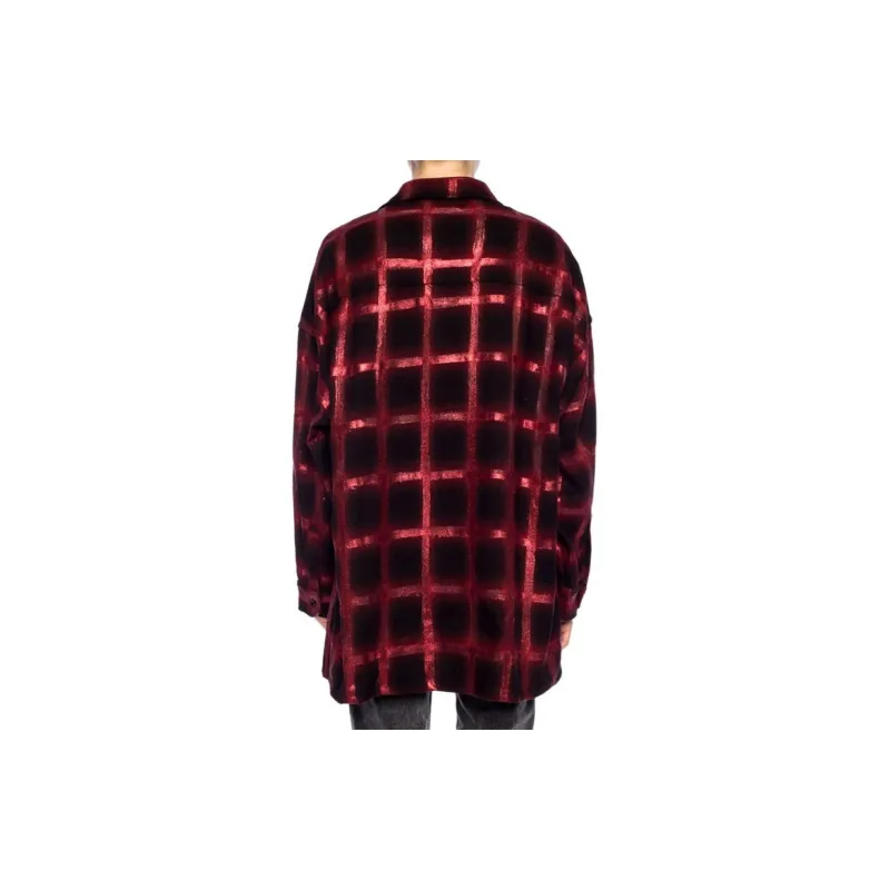 AMIRI Glitter Plaid Oversized Shirt 'Black'-3