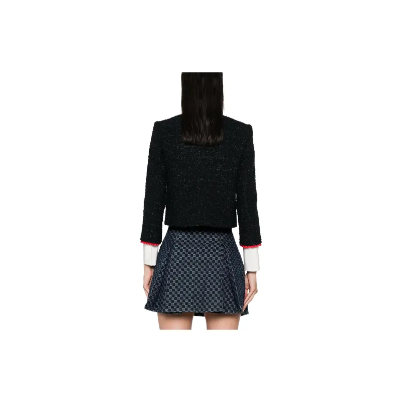 Elisabetta Franchi Crewneck Buttoned Tweed Jacket-2