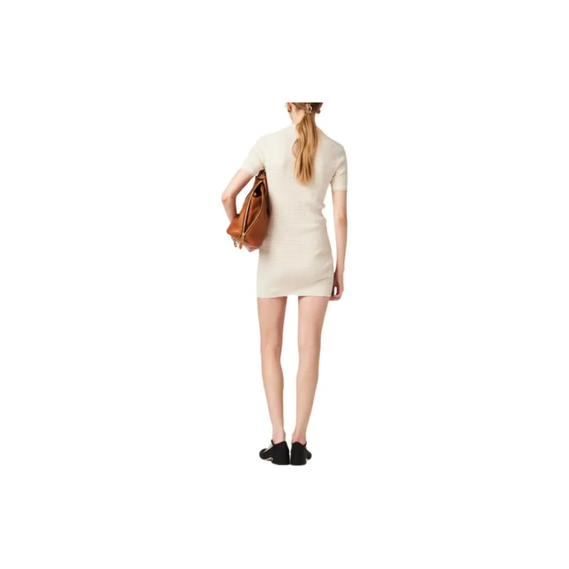 MIU MIU Short Sleeved Dresses Women's Beige-2
